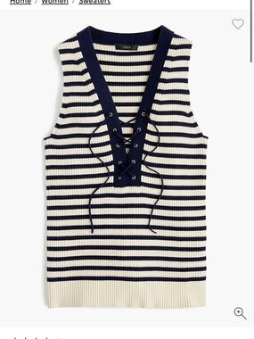 J. Crew Ribbed Lace-Up Sweater Tank in stripes